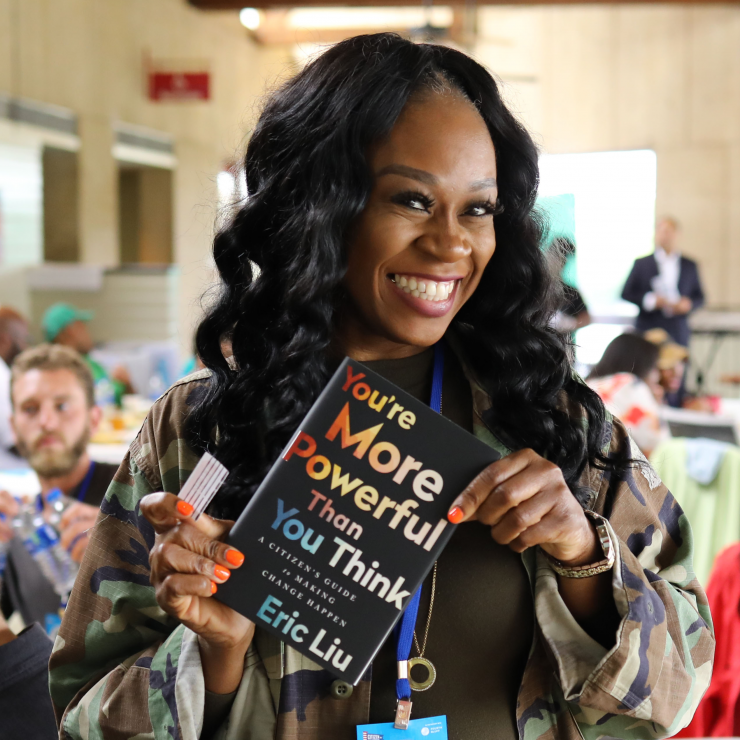 Graphic with title, Four Must-Read Books to Activate Your Civic Power