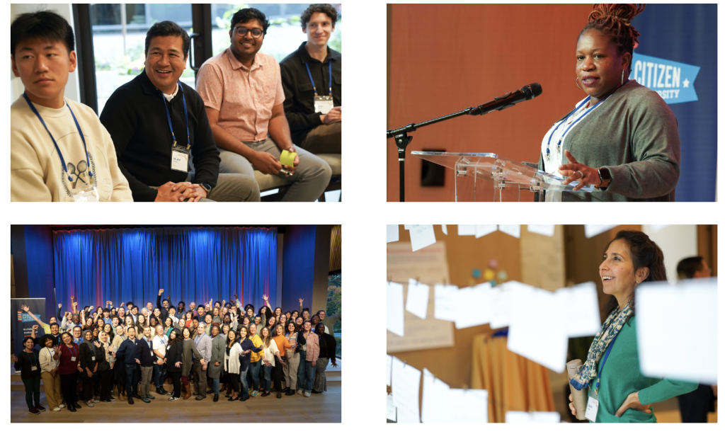 A gallery of photos of people smiling together and smiling from homecoming. Credit Alabastro Photo.