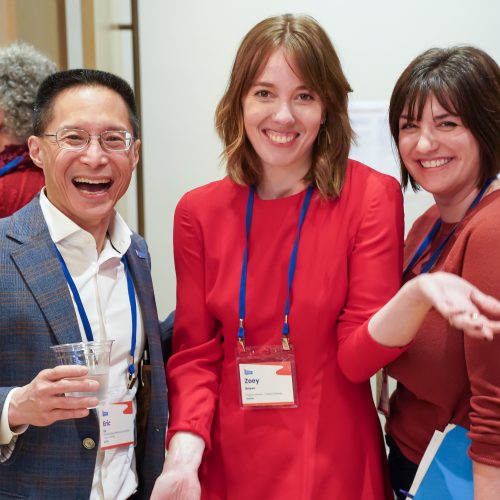 Three CU staff smiling together.