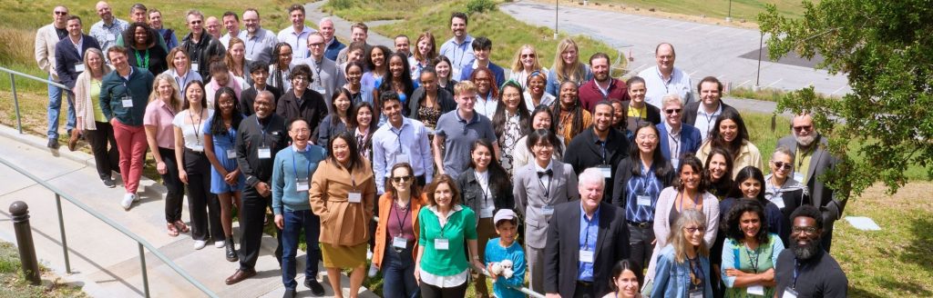 A large group standing outside.
